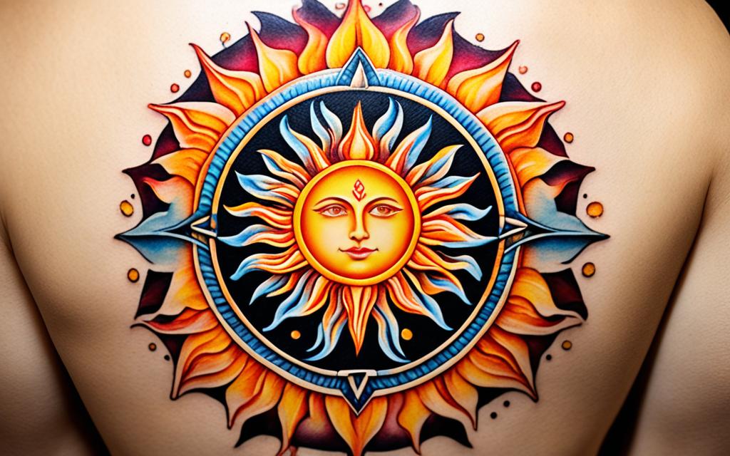 belleza y simbolismo de tatuajes solares