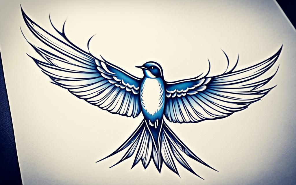 diseño de tatuaje de golondrina