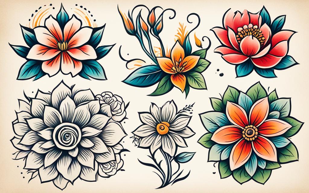 diseño de tatuajes de flores