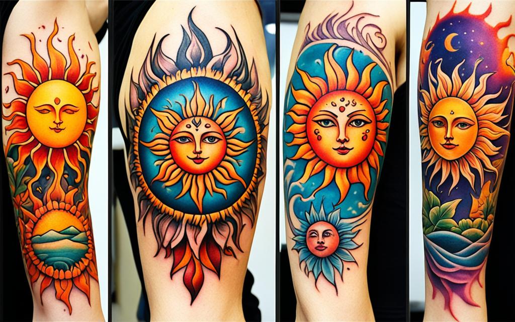 ideas de diseños de tatuajes de sol