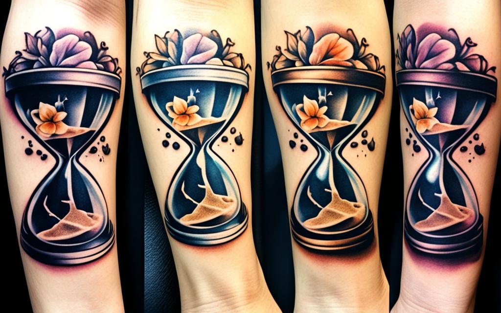 simbolismo del reloj de arena en tattoo